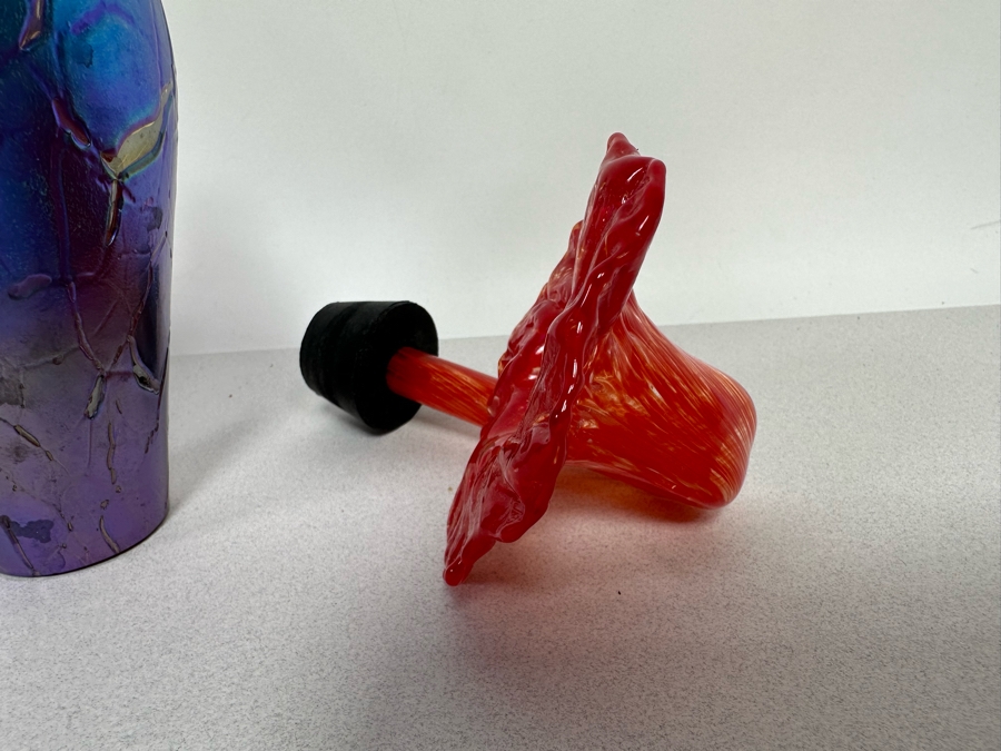Signed Stuart Abelman Art Glass Hummingbird Feeder 12L [Photo 7]