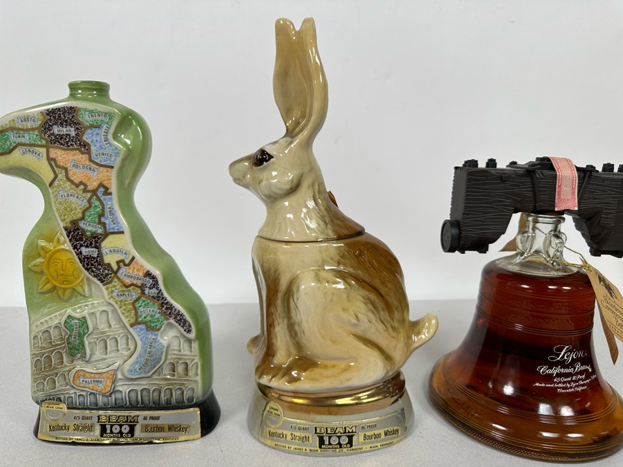 Pair Of Vintage Jim Beam Liquor Decanters And Lejon Brandy Bicentennial Commemorative Bottle [Photo 4]