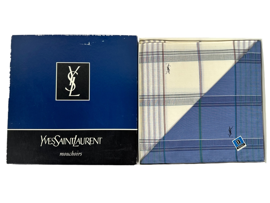 Pair Of Vintage New Old Stock Yves Saint Laurent Scarves