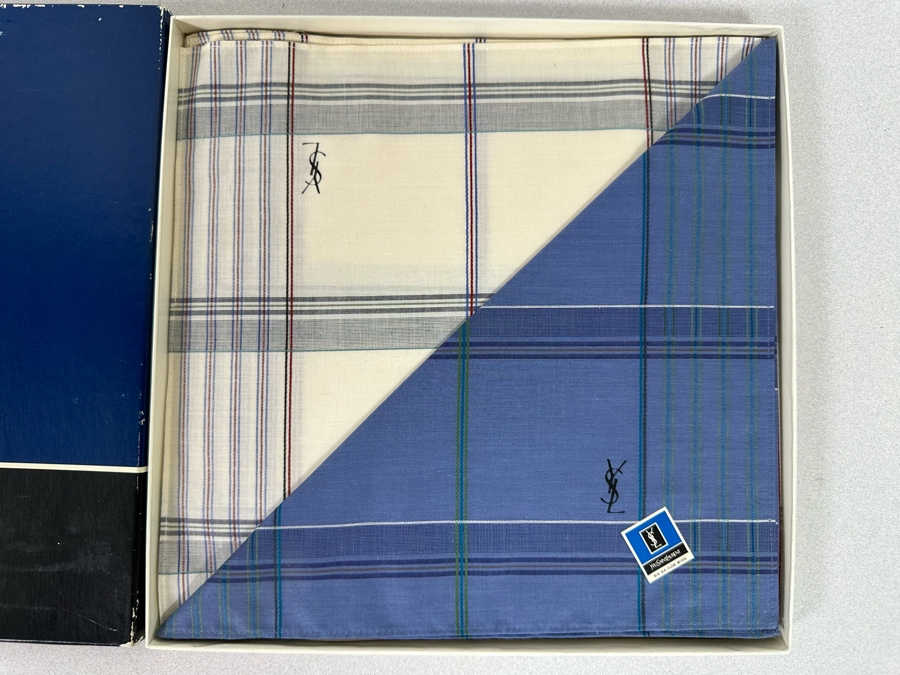 Pair Of Vintage New Old Stock Yves Saint Laurent Scarves [Photo 3]