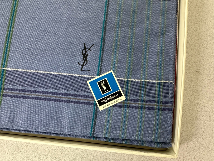 Pair Of Vintage New Old Stock Yves Saint Laurent Scarves [Photo 4]