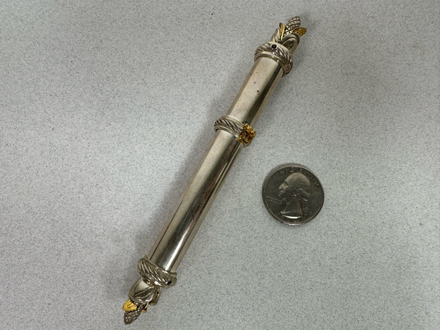 Vintage Sterling Silver Jewish Mezuzah 5.5L 42g [Photo 19]