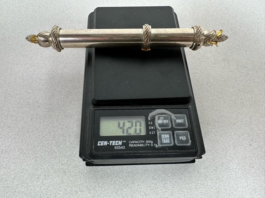 Vintage Sterling Silver Jewish Mezuzah 5.5L 42g [Photo 15]