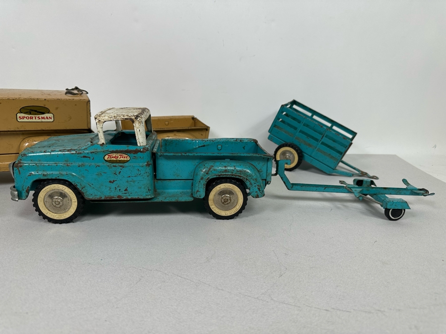 Collectionn Of Vintage Metal Tonka Trucks Cars With Trailers [Photo 17]