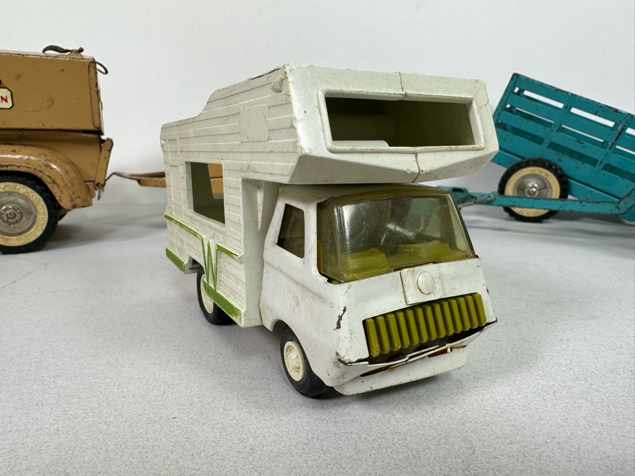 Collectionn Of Vintage Metal Tonka Trucks Cars With Trailers [Photo 15]