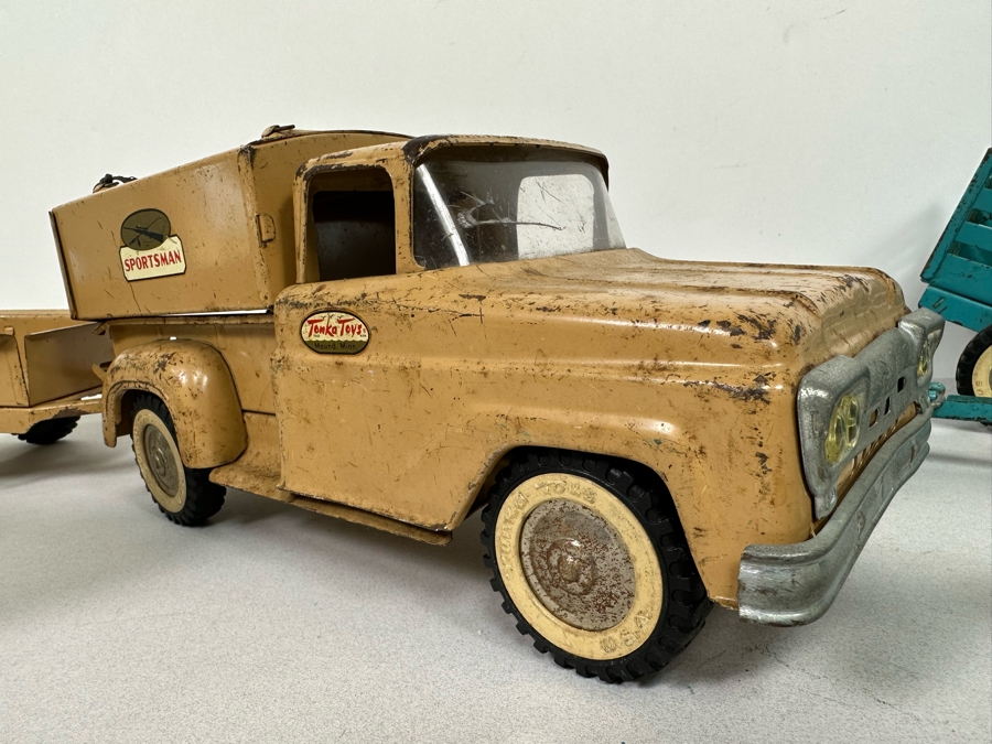 Collectionn Of Vintage Metal Tonka Trucks Cars With Trailers [Photo 6]