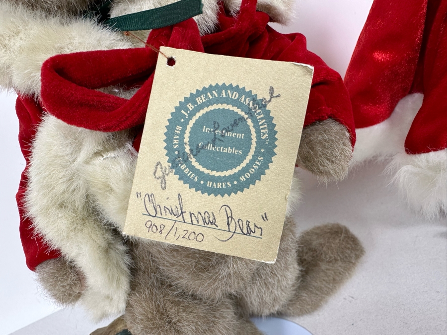 Limited Edition J.B. Bean Christmas Bear And Brinn's 1990 Santa Claus 15H [Photo 8]