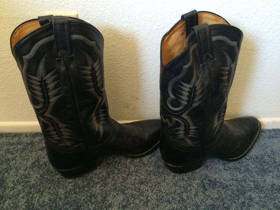 Tony Lama Black Cowboy Boots Size 13