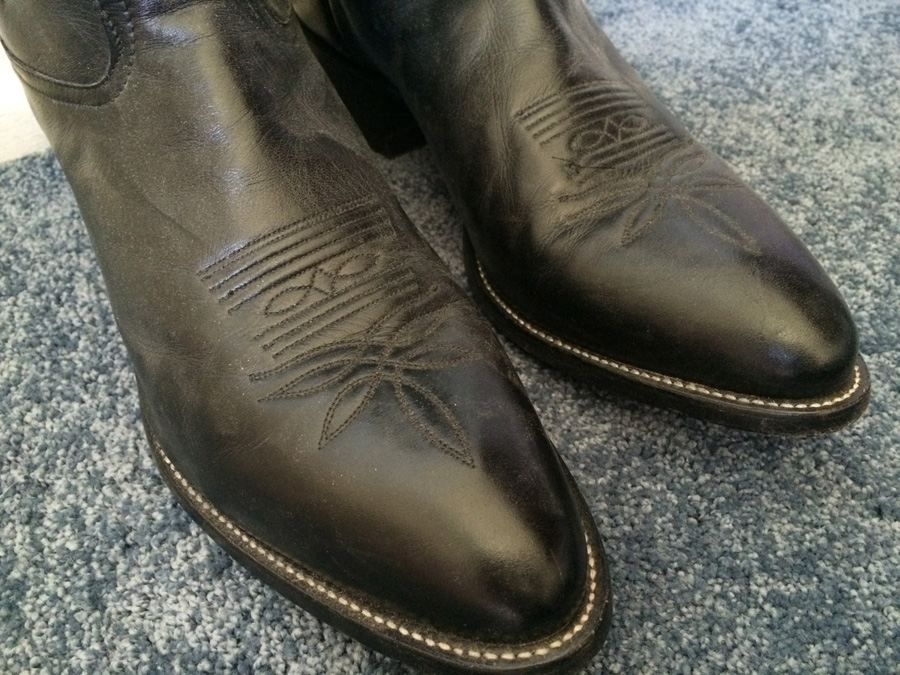 Tony Lama Black Cowboy Boots Size 13 [Photo 7]