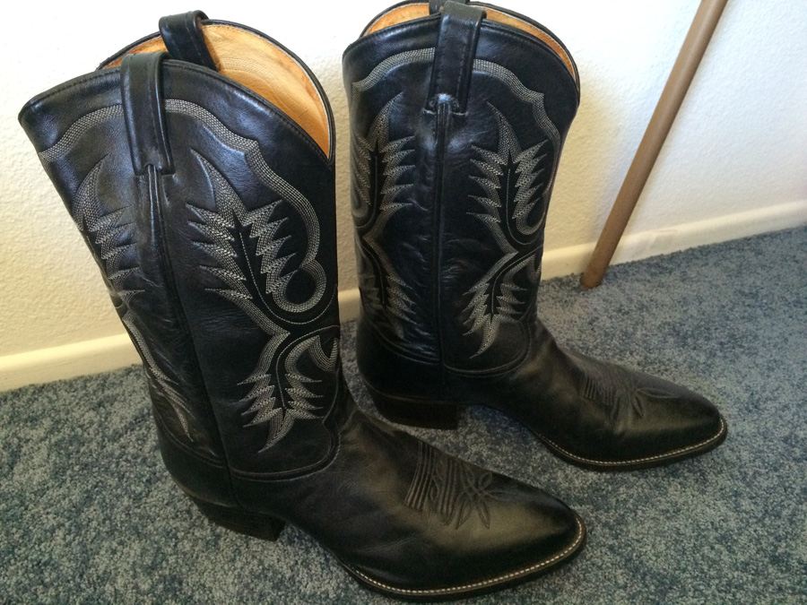 Tony Lama Black Cowboy Boots Size 13 [Photo 10]