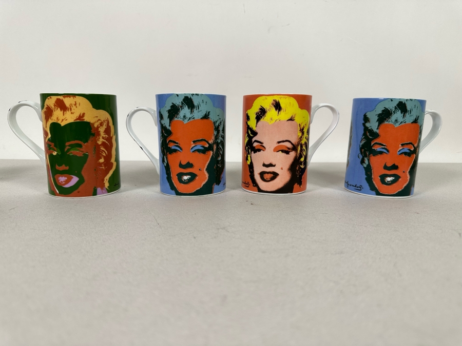 Set Of Four Andy Warhol Marilyn Monroe Coffee Cups Mugs By Block [Photo 2]