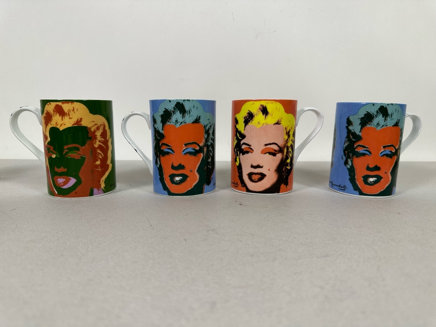 Set Of Four Andy Warhol Marilyn Monroe Coffee Cups Mugs By Block [Photo 3]