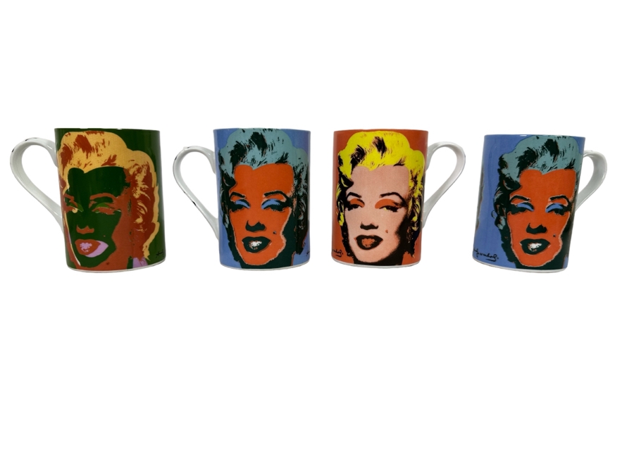 Set Of Four Andy Warhol Marilyn Monroe Coffee Cups Mugs By Block
