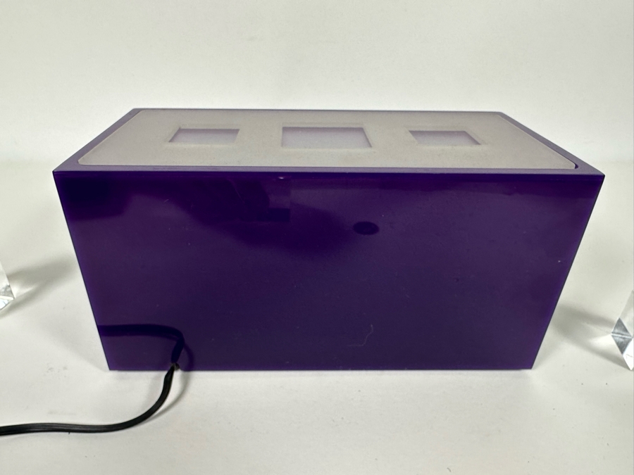 Set Of Three Art Glass Balls With Lucite Display Stand 10.25W X 5D X 7H [Photo 21]