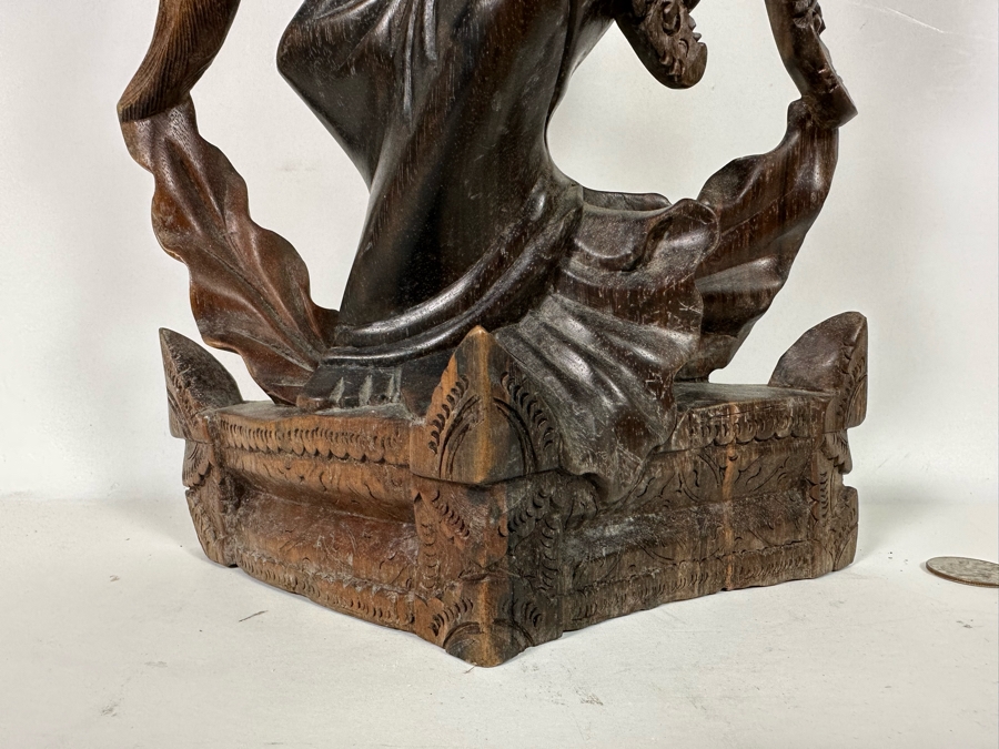Vintage Hand Carved Wooden Balinese Sculpture From Indonesia 20H [Photo 8]