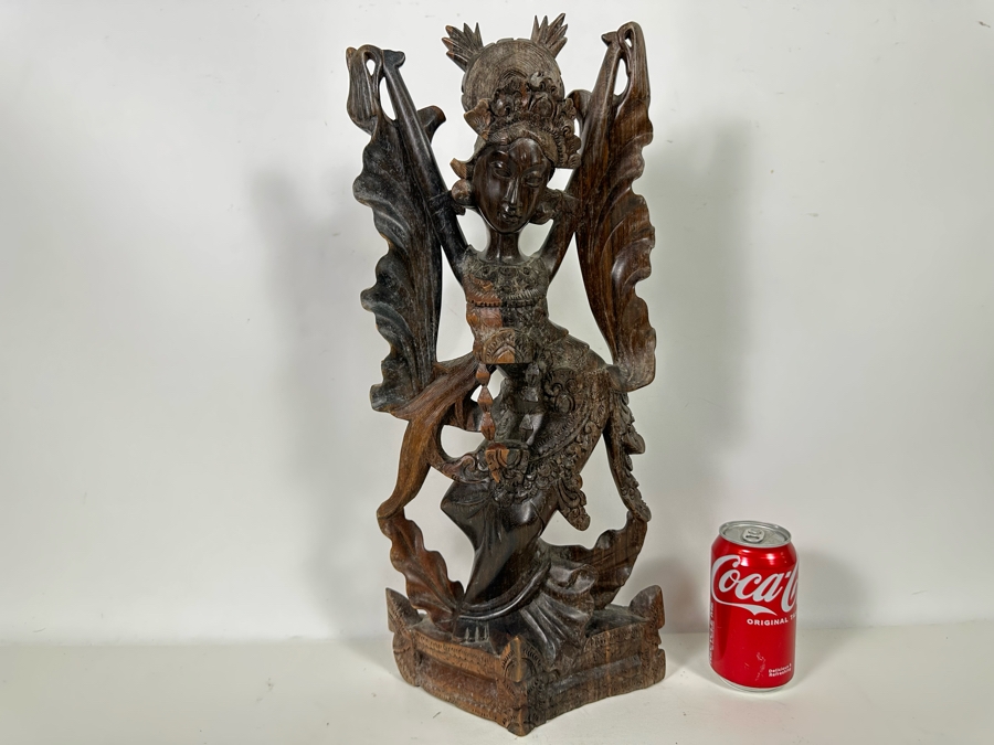 Vintage Hand Carved Wooden Balinese Sculpture From Indonesia 20H [Photo 2]