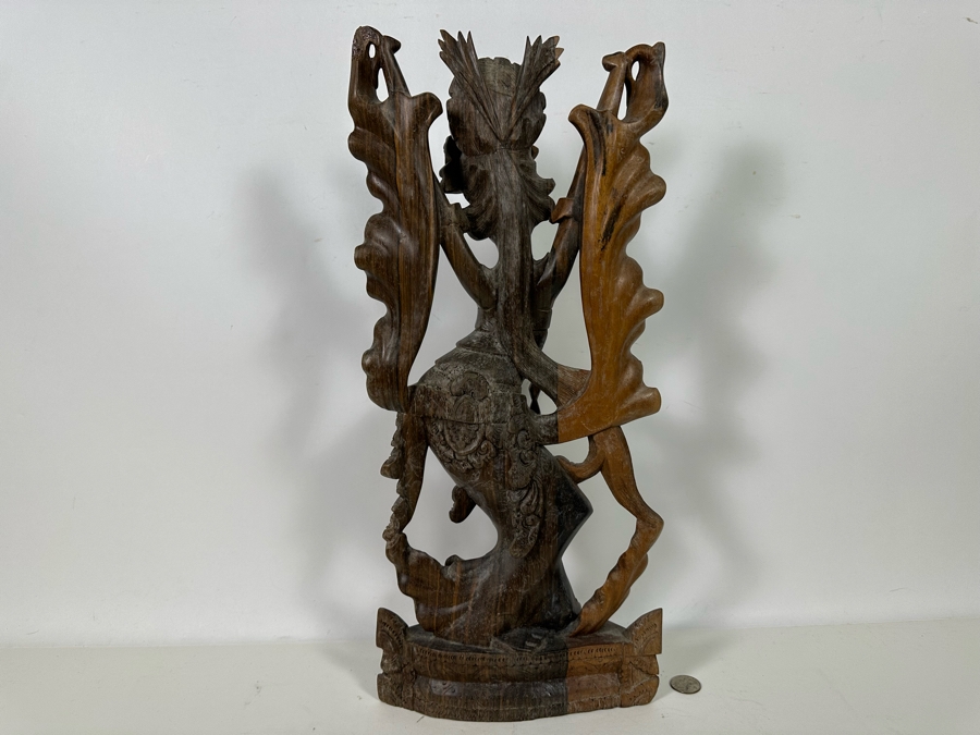 Vintage Hand Carved Wooden Balinese Sculpture From Indonesia 20H [Photo 9]