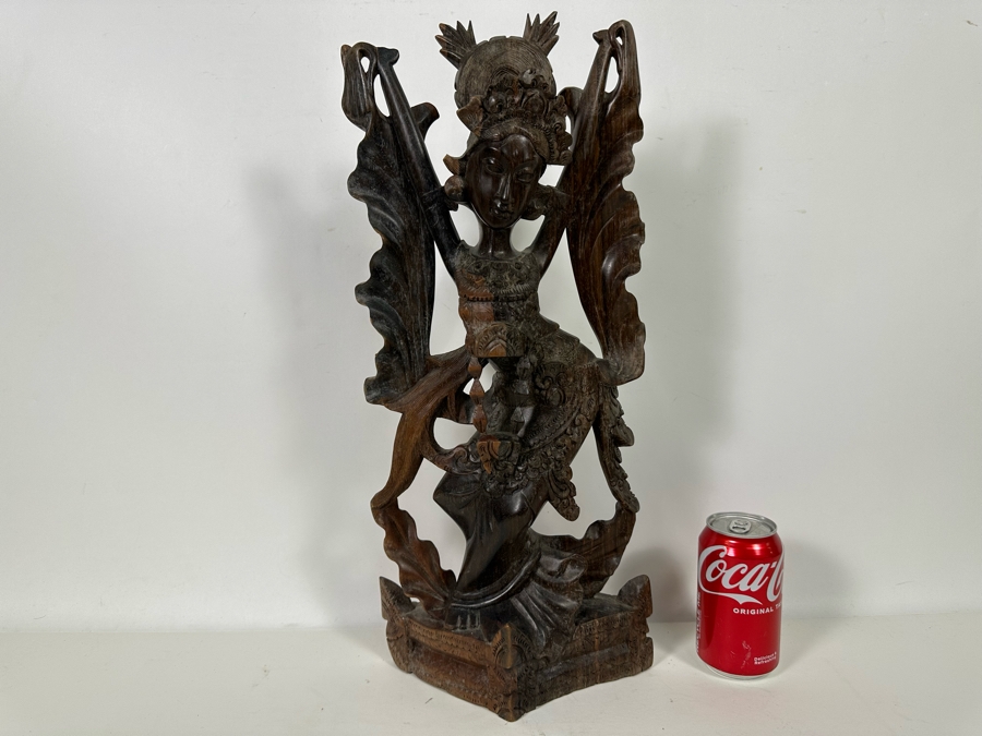 Vintage Hand Carved Wooden Balinese Sculpture From Indonesia 20H [Photo 3]