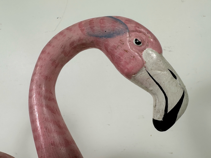 Rare Decorative Pink Flamingo Sculpture. Iron Legs and Wooden Body/Base. 23.5H [Photo 6]