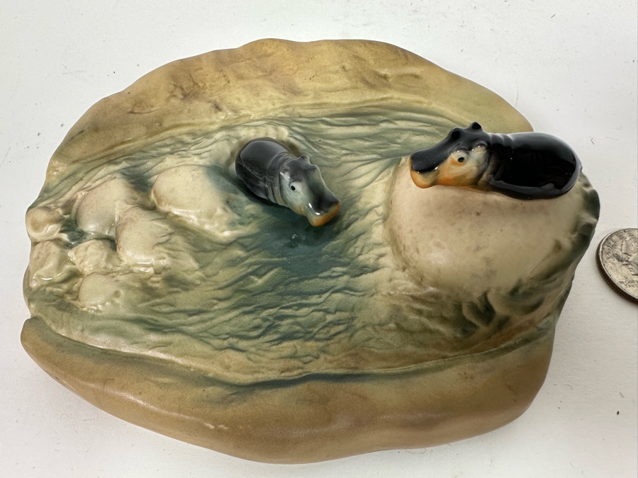 Hagen Renaker California Hippo River With Pair Of Miniature Hippos [Photo 2]