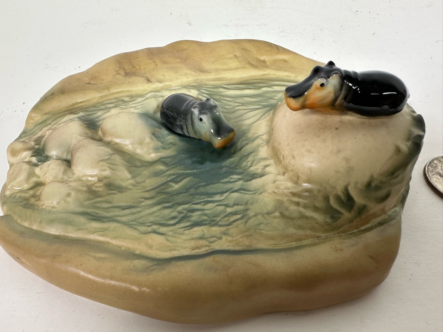 Hagen Renaker California Hippo River With Pair Of Miniature Hippos [Photo 3]