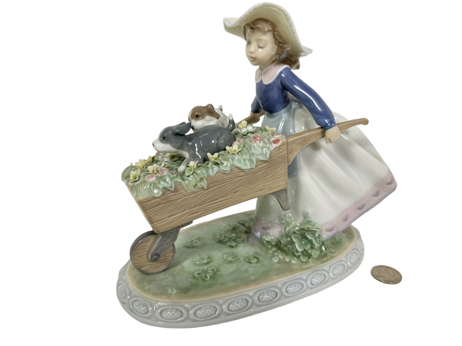 Lladro 'A Barrow of Fun' Porcelain Figurine 9.5W x 8.5H [Photo 1]