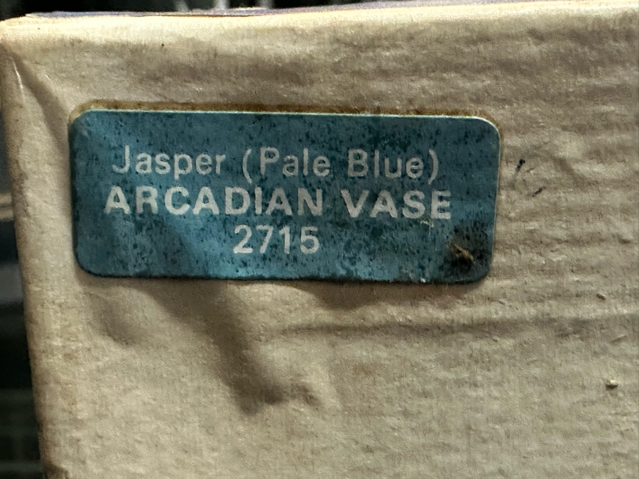 Vintage Wedgwood Jasperware Pale Blue Arcadian Vase and Vase with Boxes 7.5H [Photo 18]