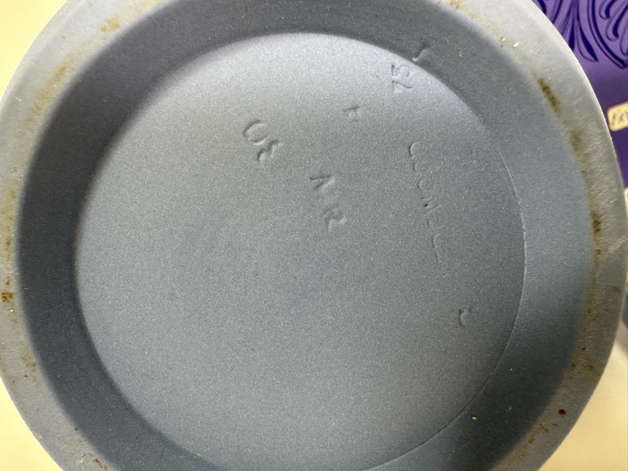 Lot of Vintage Wedgwood Jasperware Pale Blue Estruscan Jug with Box, Creamer Jug with Box, Creamer and Cameo Pitcher 6, 5.25, 3 and 4.25H [Photo 13]