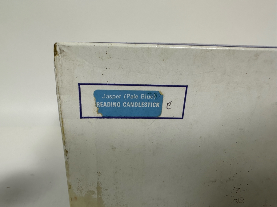 Lot of Vintage Wedgwood Jasperware Pale Blue Reading Candlesticks and Candle Holders with Lighter and One Box. 5H and 1.5H	 [Photo 15]