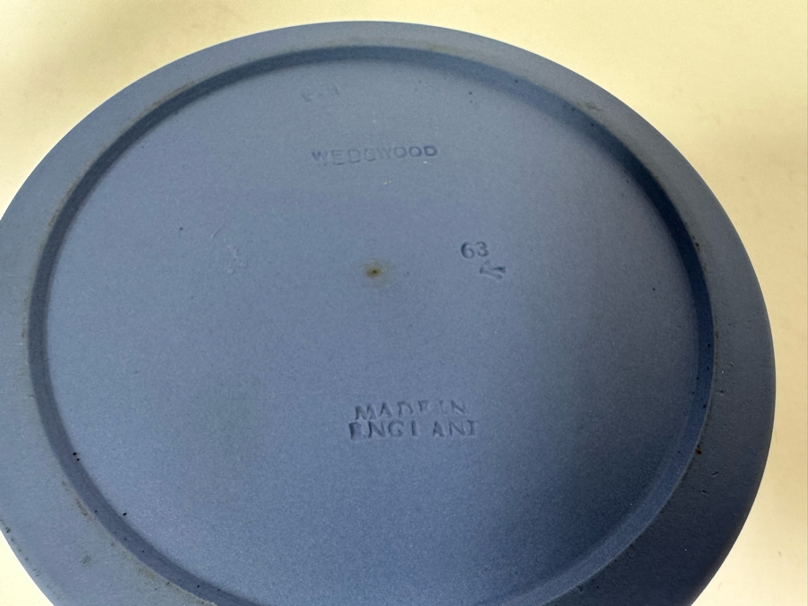 Lot of Vintage Wedgwood Jasperware Pale Blue Reading Candlesticks and Candle Holders with Lighter and One Box. 5H and 1.5H	 [Photo 14]