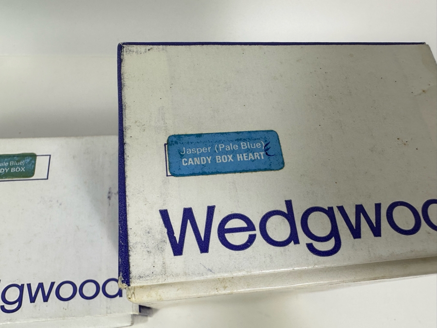 Lot of Vintage Wedgwood Jasperware Pale Blue Boxes including Candy Heart Box, Egg Candy Box, Candy Box, Square Trinket Box. From 4W to 5W [Photo 17]