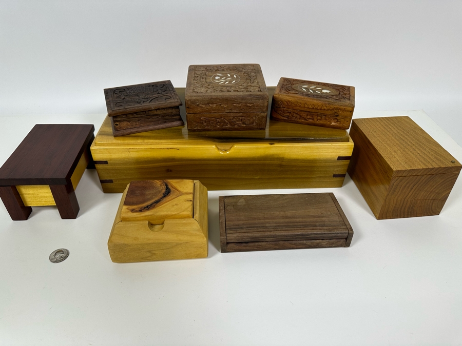 Collection Of Vintage Wooden Boxes Of Various Sizes [Photo 2]