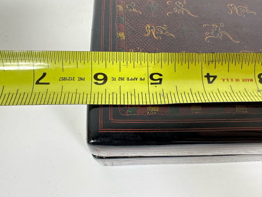 Hand Painted Lacquer Box 6W X 4D X 3H [Photo 9]