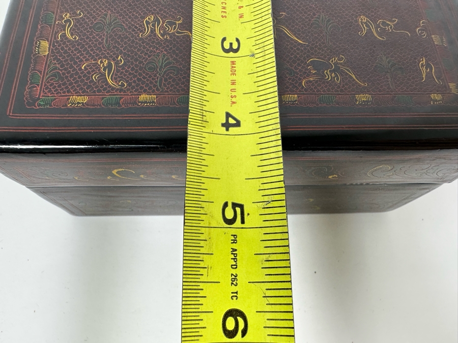 Hand Painted Lacquer Box 6W X 4D X 3H [Photo 10]