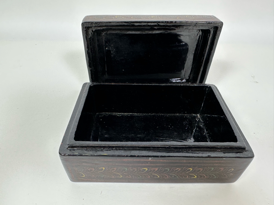 Hand Painted Lacquer Box 6W X 4D X 3H [Photo 6]