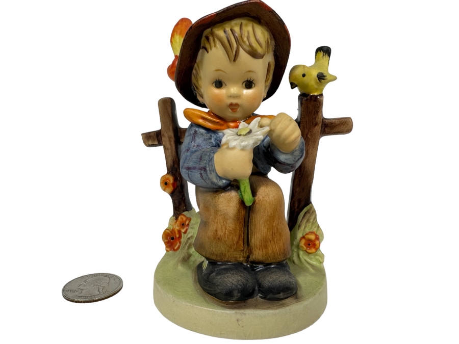 Vintage German Hummel 'She Loves Me, She Loves Me Not' Figurine 4.25H		
