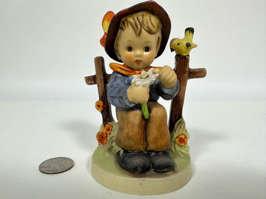 Vintage German Hummel 'She Loves Me, She Loves Me Not' Figurine 4.25H		 [Photo 2]