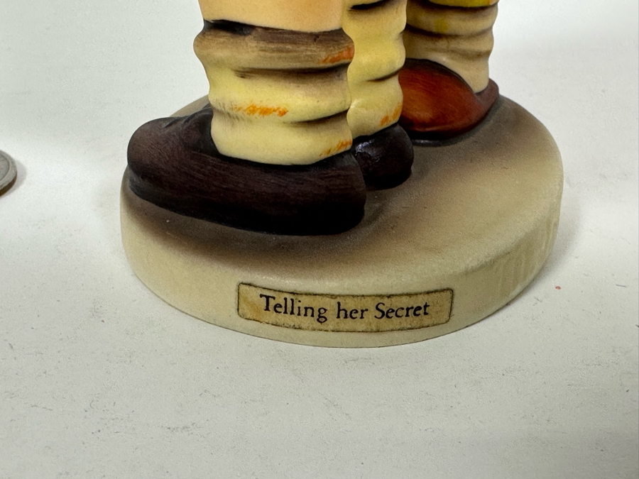 Vintage German Hummel 'Telling Her Secret' Figurine 5.25H		 [Photo 6]