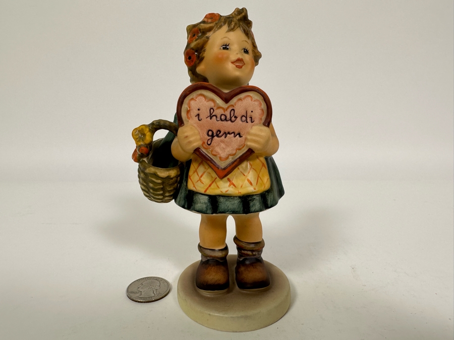 Vintage German Hummel 'I Love You Valentines Day' Special Edition No.1 Figurine 5.5H		 [Photo 3]