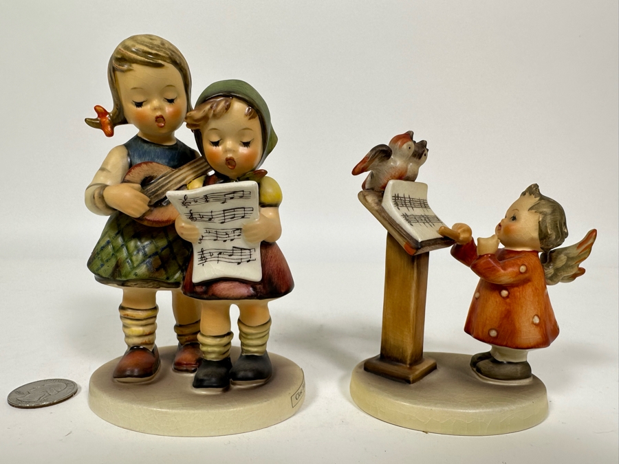 Lot of Vintage German Hummels including 'Close Harmony' and 'Bird Duet' Figurines 5.25 and 4H [Photo 2]