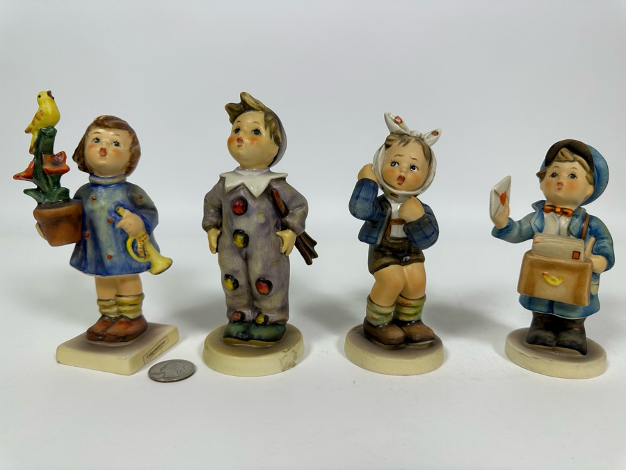 Lot of Vintage German Hummels including 'Congratulations', 'Carnival', 'Boy with Toothache' and 'Postman' Figurines Approximately 5.5H [Photo 2]