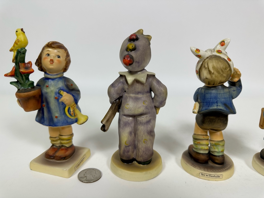 Lot of Vintage German Hummels including 'Congratulations', 'Carnival', 'Boy with Toothache' and 'Postman' Figurines Approximately 5.5H [Photo 11]