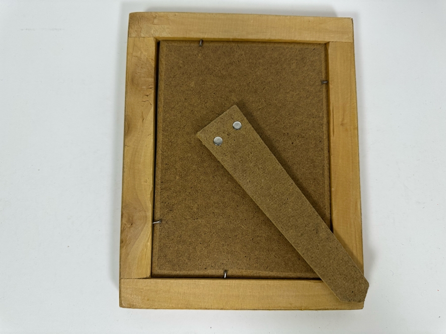 Vintage Persian Indian Handmade Inlaid Mosaic Marquetry Wooden Frame With Original Painting 7 X 9 [Photo 12]