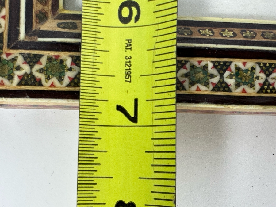 Vintage Persian Indian Handmade Inlaid Mosaic Marquetry Wooden Frame With Original Painting 5 X 7 [Photo 10]