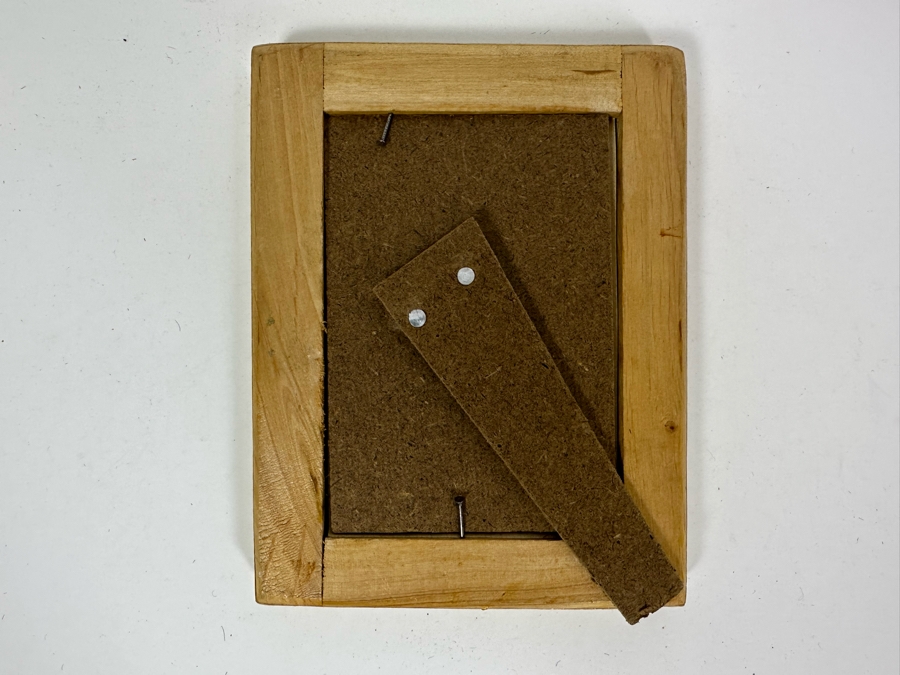 Vintage Persian Indian Handmade Inlaid Mosaic Marquetry Wooden Frame With Original Painting 5.5 X 7 [Photo 7]