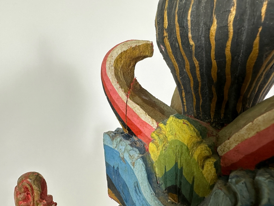 Vintage Indonesian Wooden Carved Tower 36H [Photo 9]