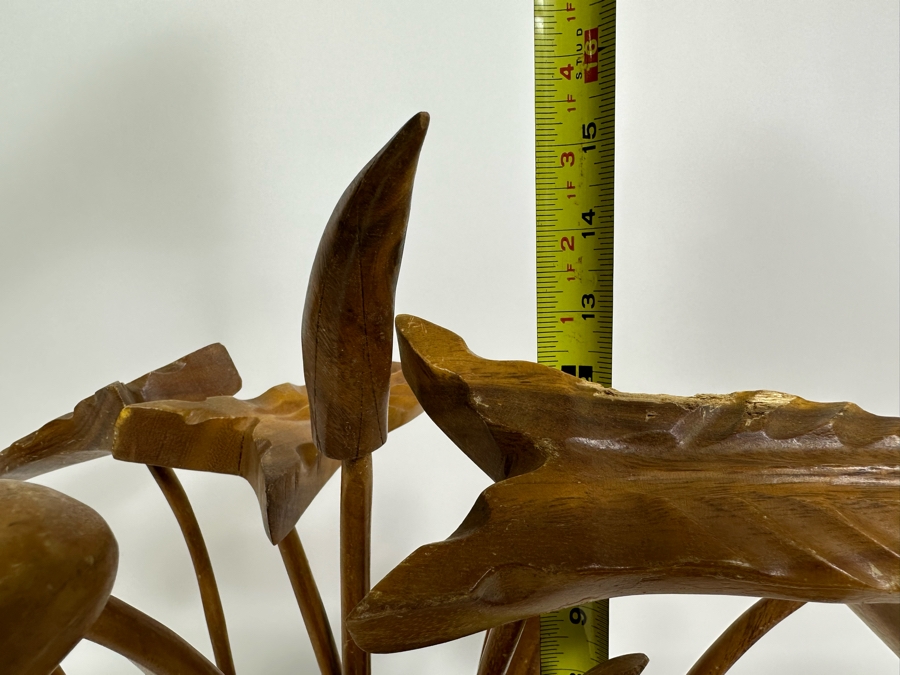 Vintage Carved Wooden Floral Arrangement 22W X 15H [Photo 6]