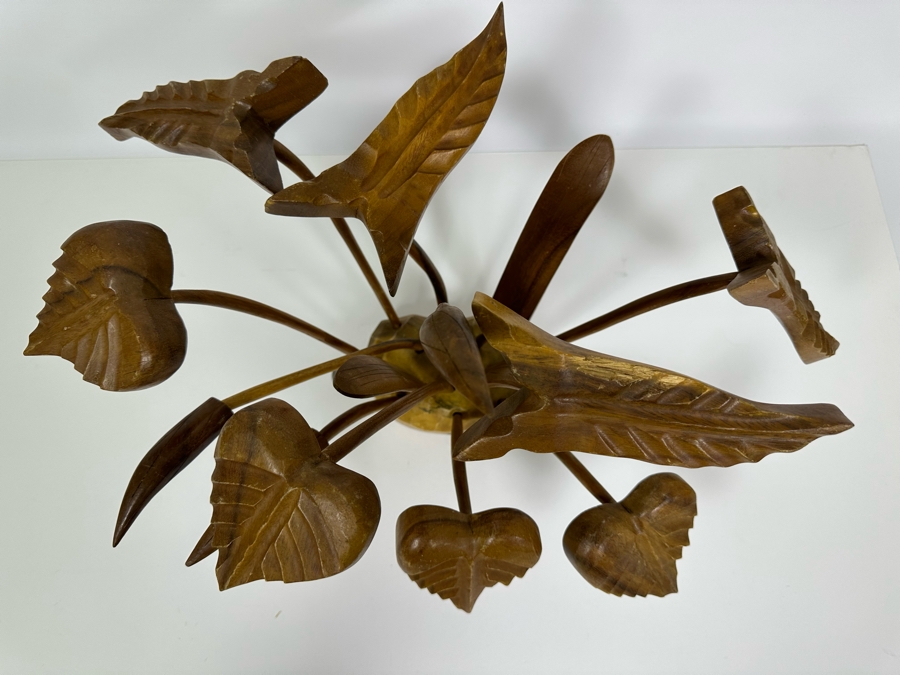 Vintage Carved Wooden Floral Arrangement 22W X 15H [Photo 5]