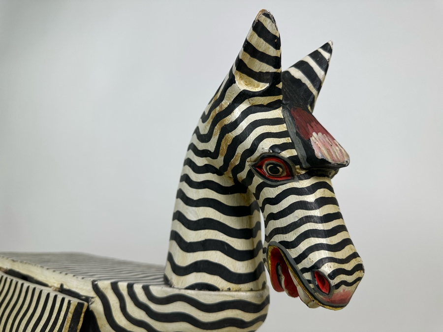 Handpainted Zebra Drop Leaf Table 27W X 20.5H [Photo 5]