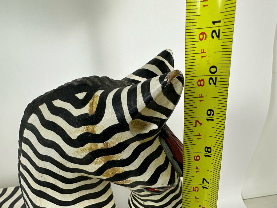 Handpainted Zebra Drop Leaf Table 27W X 20.5H [Photo 7]